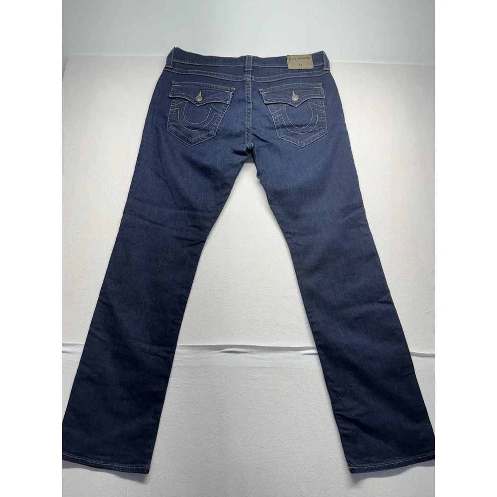 True Religion Ricky Relaxed Straight Jeans Mens 38*34 dark wash flap pockets